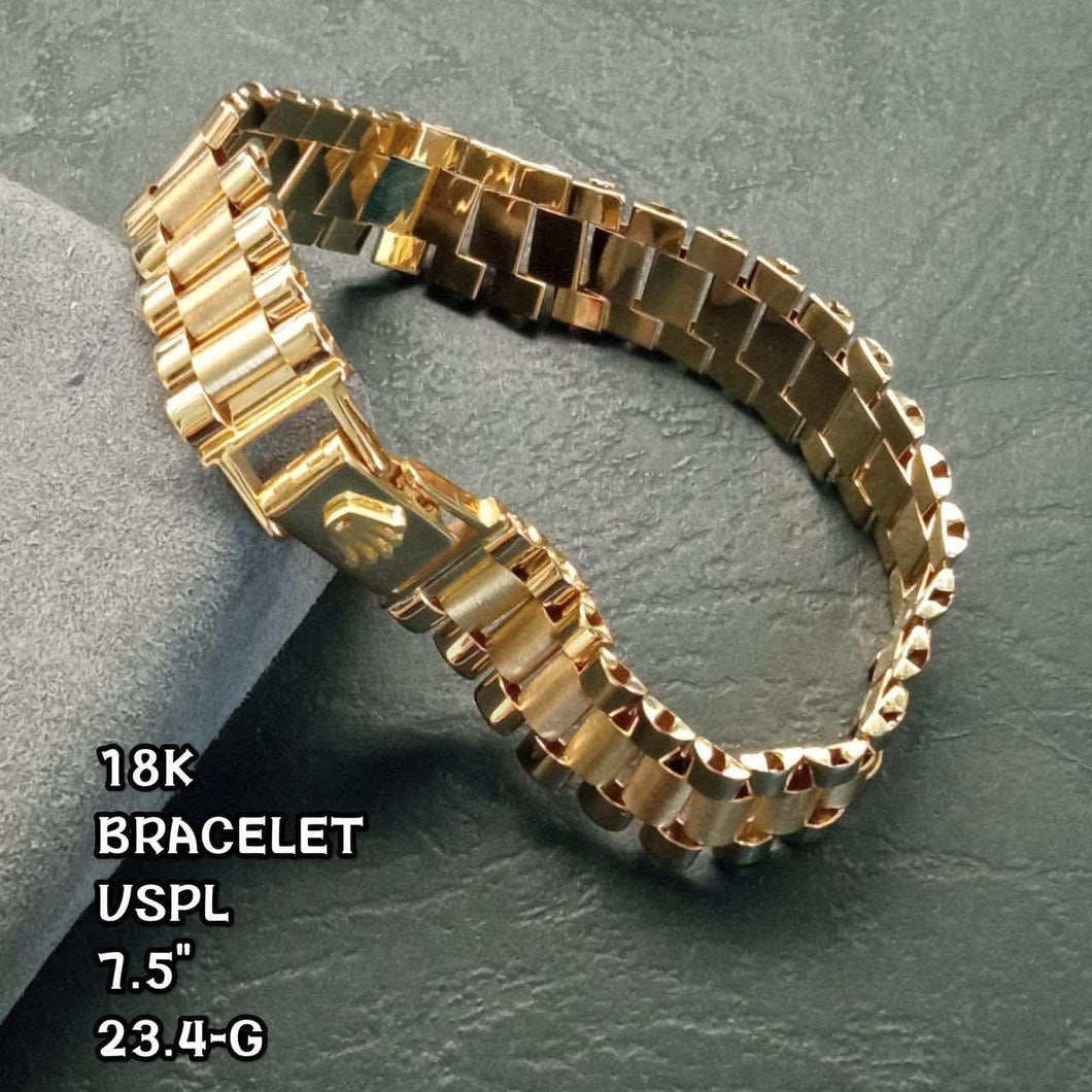 18k/23.4g Rolex type Bracelet