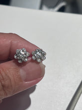 Diamond Stud Earring 2.006 CTW Platinum 900-3.29grams