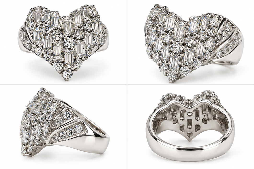 Vring 2.01 carat Real Diamond in Platinum 900