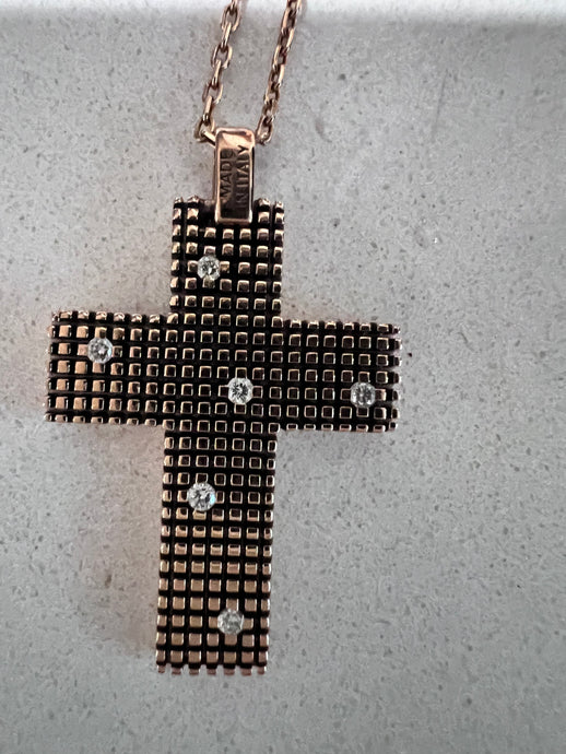 Rose Gold Cross Necklace 18k