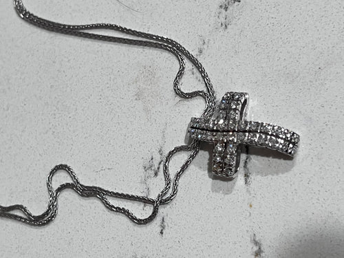 Damiani 18k Cross w/Diamond