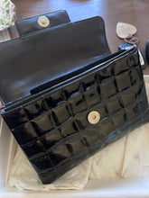 Chanel Cholate Bar Flap Bag Black Patent Leather/Pre Owned - Andrea-OZ